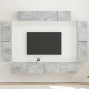 vidaXL Ντουλάπι TV 8 pcs Σκυρόδεμα Γκρι