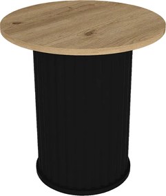 Τραπεζάκι βοηθητικό Bohema μαύρο-sepet oak Ø50x53εκ