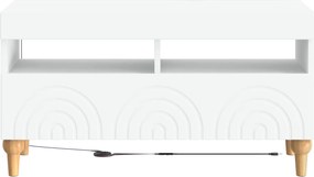 vidaXL Ντουλάπα LED Τηλεόρασης Λευκό Επεξεργασμένο Ξύλο