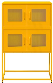 vidaXL Highboard Μουστάρδα κίτρινη 68x39x107 cm Χάλυβας