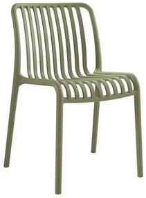 MODA-W Καρέκλα Στοιβαζόμενη, PP - UV Protection, Απόχρωση Olive Green -  47x58x79cm