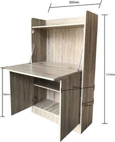 Γραφείο Πτυσσόμενο ArteLibre INDUS Φυσικό MDF/PU 80x30x131.5cm