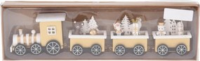VINTAGE ΞΎΛΙΝΑ ΣΤΟΛΊΔΙΑ ΔΈΝΤΡΟΥ  WOODEN TRAIN 31CM SQUARE WAGON