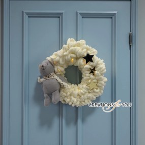 Παιδικό Στεφανάκι με Αρκουδάκι Φωτιζόμενο Κρεμ - Χωρίς