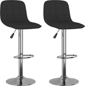 vidaXL Σκαμπό Μπαρ 2 τεμ. Μαύρα Υφασμάτινα