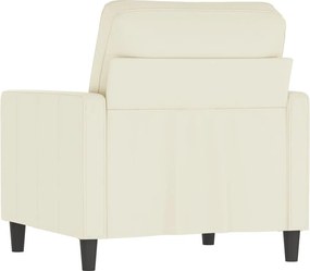 vidaXL Πολυθρόνα Κρεμ 60 εκ. Βελούδινη