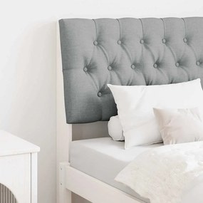 vidaXL Ταπετσαρισμένο κεφαλάρι Ανοιχτό γκρι 75 cm Στερεά ξυλεία πεύκου