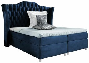 Κρεβάτι continental Baltimore 183, Μονόκλινο, Continental, Μπλε, 120x200, Ταπισερί, 160x209x147cm, 133 kg, Στρώμα: Ναι | Epipla1.gr