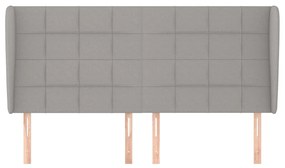 Κεφαλάρι με Πτερύγια Ανοιχτό Γκρι 163x23x118/128 εκ. Υφασμάτινο 3117962