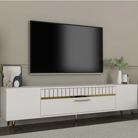 Έπιπλο Τηλεόρασης Dekolp 475OLV2986 150x29,6x48cm White-Gold