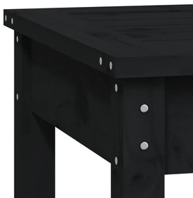 vidaXL Πάγκος Κήπου Διθέσιος Μαύρο 159,5x44x45 εκ. Μασίφ Ξύλο Πεύκου