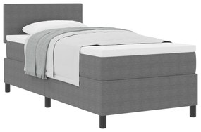 vidaXL Κρεβάτι με Χαλάκι με Στρώμα Ανοιχτό Γκρι 90x200 εκ. Ύφασμα βελούδου