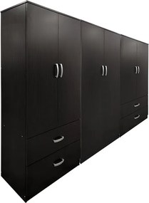 Ντουλάπα εξάφυλλη Athos pakoworld wenge 240x42x180εκ