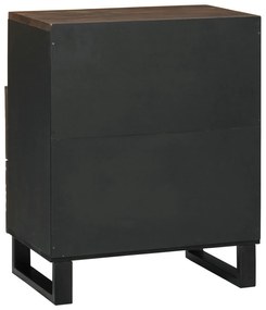 vidaXL Κομοδίνο  - 50x33x60 εκ., φτιαγμένο από μασίφ μάνγκο και μηχανική ξυλεία.
