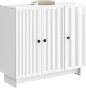 vidaXL Πλαϊνό γραφείο Γυαλιστερό Λευκό 89 x 34,5 x 80 εκ