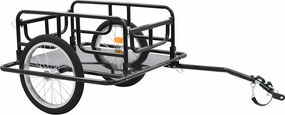 VidaXL Τρέιλερ Ποδηλάτου Μαύρο 130 x 73 x 48,5 εκ.