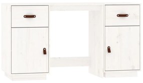 vidaXL Ντουλάπι Γραφείου Καφέ Λευκό 135x50x75εκ. από Μασίφ Ξύλο Πεύκου