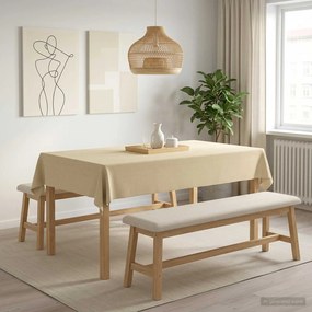 vidaXL Ύφασμα Τραπέζης Λευκό κρεμ 140 x 200 cm Ορθογώνιος