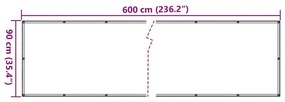 Διαχωριστικό Βεράντας Μπεζ 90 x 600 εκ. από Ύφασμα Oxford - Μπεζ