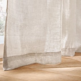 Λινή διαφανής κουρτίνα με πιέτες και κύματα, ONEGA