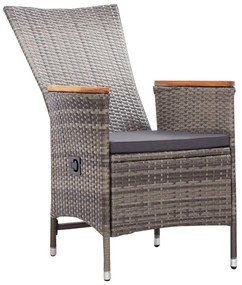 vidaXL Σετ Τραπεζαρίας Κήπου 3 Τεμαχίων Γκρι