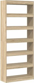 vidaXL Βιβλιοθήκη Δρύς Sonoma 80 x 30 x 198 εκ Επεξεργασμένο ξύλο