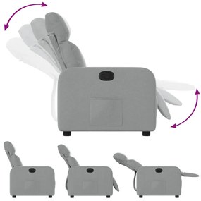 vidaXL Πολυθρόνα Ανακλινόμενη Ανοιχτό Γκρι Υφασμάτινη