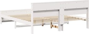 vidaXL Σκελετός Κρεβατιού Λευκό 200 x 200 cm Επεξεργασμένο ξύλο