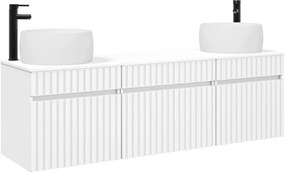 vidaXL Σετ Ντουλαπιών Μπάνιου 3 τμχ. Λευκό 157 x 44,5 x 80 cm