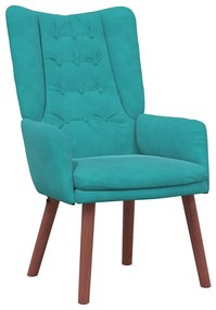 vidaXL Χαλαρωτική Πολυθρόνα Τιρκουάζ 63 x 67 x 94 εκ. Βελούδο