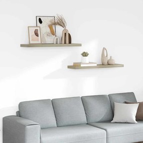 vidaXL Ράφια Τοίχου 2 τεμ. Χρώμα Δρυός 90x23,5x3,8 εκ. MDF