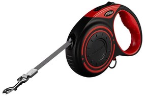 Automatic dog leash with LED light and waste bags Dogness (red)