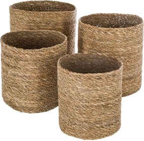 Καλάθια Αποθήκευσης (Σετ 4τμχ) A-S Round Natural 157102