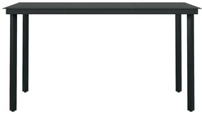 vidaXL Σετ Τραπεζαρίας Κήπου 7 Τεμαχίων Γκρι / Μαύρο