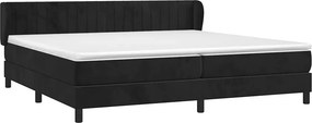 vidaXL Κρεβάτι Boxspring με Στρώμα Μαύρο 200x200 εκ. Βελούδινο