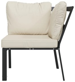 vidaXL Καρέκλα Κήπου 76 x 76 x 79 εκ. Ατσάλινη Μαξιλάρια Χρώμα Άμμου