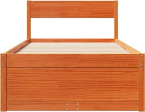 vidaXL Σκελετός Κρεβ. Χωρίς Στρώμα Καφέ Κεριού 100x200 εκ Μασίφ Πεύκο