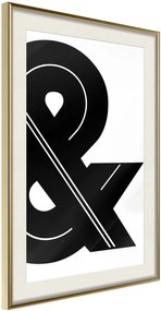 Αφίσα - Ampersand (Black and White) - 30x45 - Χρυσό - Με πασπαρτού