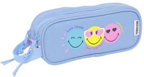 Διπλή Κασετίνα Smiley Joyful Πολύχρωμο Ανοιχτό Μπλε 21 x 8 x 6 cm