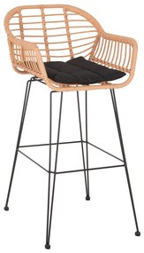 ΣΚΑΜΠΟ ΜΠΑΡ ΨΗΛΟ ALLEGRA ΜΠΕΖ P.E. RATTAN-ΜΑΥΡΟ ΜΕΤΑΛΛΟ 54x55x108Υεκ. 54x55x108 εκ.