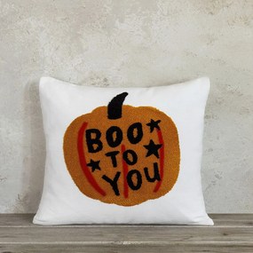 Μαξιλάρι Διακοσμητικό (Με Γέμιση) Boo To You White-Orange Nima 40Χ40 100% Cotton