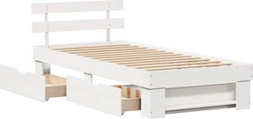 vidaXL Σκελετός Κρεβατιού Λευκό 100 x 200 cm Στερεά ξυλεία πεύκου