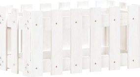 vidaXL Ζαρντινιέρα με Σχέδιο Φράχτη Λευκή 60 x 30 x 30 εκ. Μασίφ Πεύκο