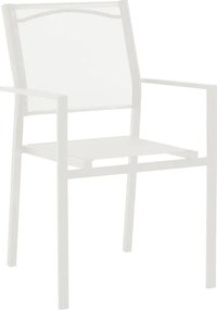 Πολυθρόνα Confidence pakoworld λευκό μέταλλο και λευκό textilene 54x54x86εκ