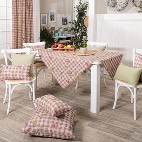 Τραπεζομάντηλο Parrillia 06 Pink Teoran 135X135cm Cotton-Polyester