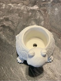 Stewehome Γλάστρα χελώνα από σκόνη πέτρας Λευκό 10x6x9 cm