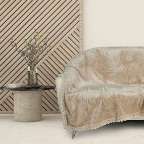 Κουβέρτα Καναπέ 1187 Fleece Beige Das Home 130X170 Πολυέστερ
