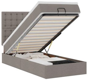 vidaXL Οθωμανικό κρεβάτι με στρώμα Taupe 100x200cm ύφασμα