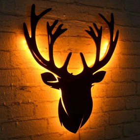 Διακοσμητικό Τοίχου Με Φως Led Deer 395NGR2032 25x30cm Yellow-Black Wallity Mdf