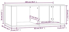 Τραπεζάκι Σαλονιού Λευκό 100 x 50 x 36 εκ. Επεξεργασμένο Ξύλο - Λευκό